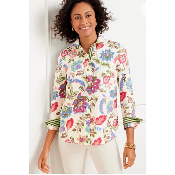 Talbot’s Modern Classic Shirt Darling Floral Sz 1X - Picture 6 of 14